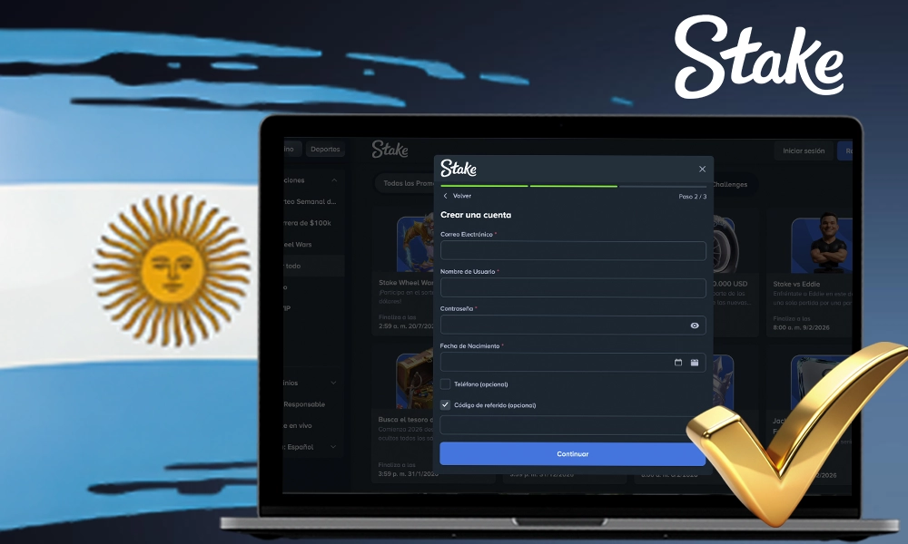 Register en Stake Argentina